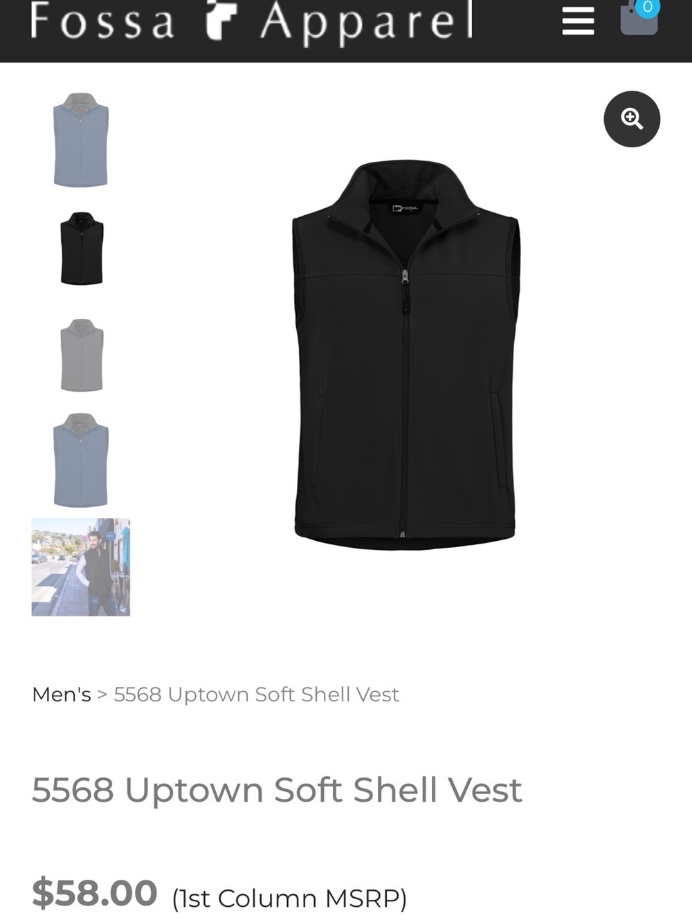 Fossa Apparel Men's Uptown Soft Shell Vest - Black